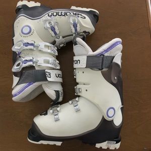 Salomon White and Gray Winter Boots